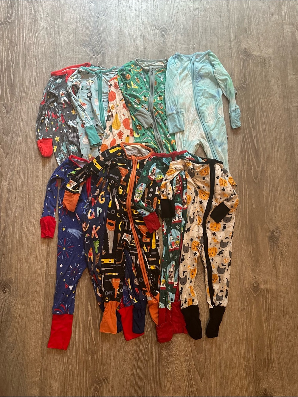 Little Sleepies Zippies 6-12 Months Bundle of 10